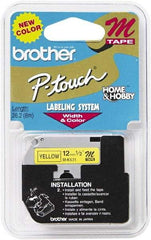 Brother - 1/2" Wide, Yellow Tape Cassette - For Label Maker - Exact Tool & Supply