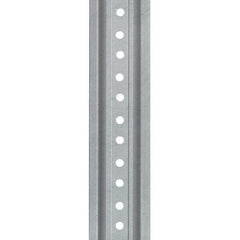 Nucor - 12' High, Galvanized Traffic Sign Post - Steel, 3/8" Hole Diam, Silver - Exact Tool & Supply