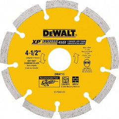 DeWALT - 5" Diam, 7/8" Arbor Hole Diam, 5 Tooth Wet & Dry Cut Saw Blade - Diamond Matrix, General Purpose Action, Standard Round Arbor - Exact Tool & Supply