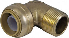SharkBite - Brass & Chrome Pipe Fittings Type: 90 Elbow Fitting Size: 3/4 x 3/4 - Exact Tool & Supply
