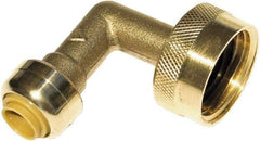 SharkBite - Brass & Chrome Pipe Fittings Type: 90 Elbow Fitting Size: 1/4 x 3/4 - Exact Tool & Supply