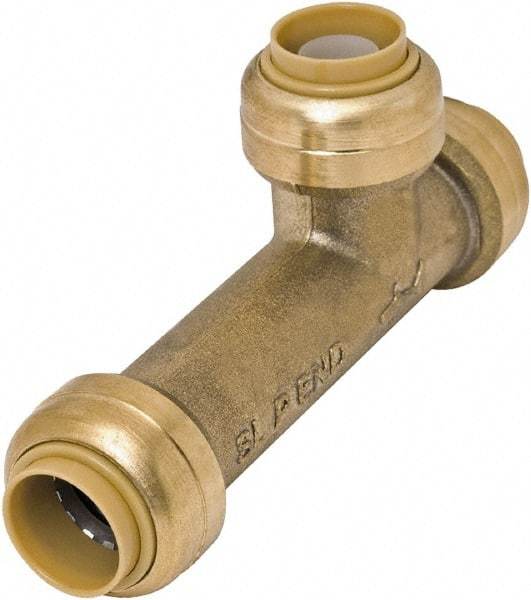 SharkBite - Brass & Chrome Pipe Fittings Type: Tee Fitting Size: 1/2 - Exact Tool & Supply