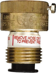 CASH ACME - 3/4" Pipe, 125 Max psi, 2 Color Warning Insulated Brass, Normally Closed Design Vacuum Breaker Valve - Buna-N Seal, Stainless Steel Spring, FNPTF x MNPTF End Connections - Exact Tool & Supply