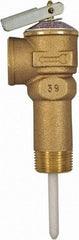 CASH ACME - 3/4" Inlet, 3/4" Outlet, FNPT x MNPT, ASME Safety Relief Valve - 150 Max psi, Bronze, 500000 BTUs - Exact Tool & Supply