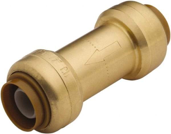 SharkBite - 1/2" Brass Check Valve - Inline, Push To Connect x Push To Connect, 200 WOG - Exact Tool & Supply