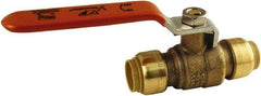 SharkBite - 1 x 1" Pipe, Standard Port, Brass Standard Ball Valve - Inline - Two Way Flow, Push-to-Connect x Push-to-Connect Ends, Steel Handle, 200 WOG - Exact Tool & Supply