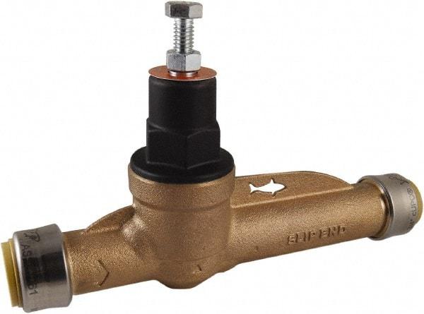 SharkBite - 1/2" Pipe, Push Fit End Connection, Bronze Body Pressure Regulating Valve - EPDM Seal, 200 psi Inlet Pressure, 10 to 70 psi Working Pressure - Exact Tool & Supply