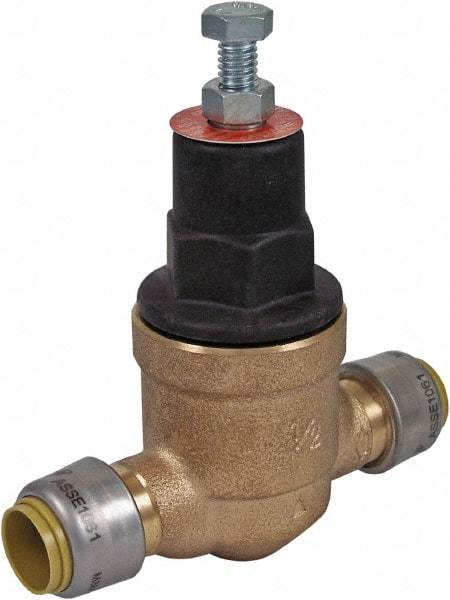 SharkBite - 3/4" Pipe, Push Fit End Connection, Bronze Body Pressure Regulating Valve - EPDM Seal, 200 psi Inlet Pressure, 10 to 70 psi Working Pressure - Exact Tool & Supply