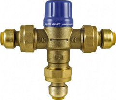 SharkBite - 1/2" Pipe, 145 Max psi, Brass Water Mixing Valve & Unit - 20 GPM Flow Rate, Push Fit End Connections - Exact Tool & Supply