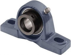 Tritan - 1-1/4" ID, 6.2992" OAL x 3.1496" OAH Pillow Block - 2,540 Lb Static Cap, 4,386 Lb Dyn Cap, 4.76" Btw Mnt Hole Ctrs, 1-9/16" Base-to-Ctr Ht, Cast Iron/Steel - Exact Tool & Supply