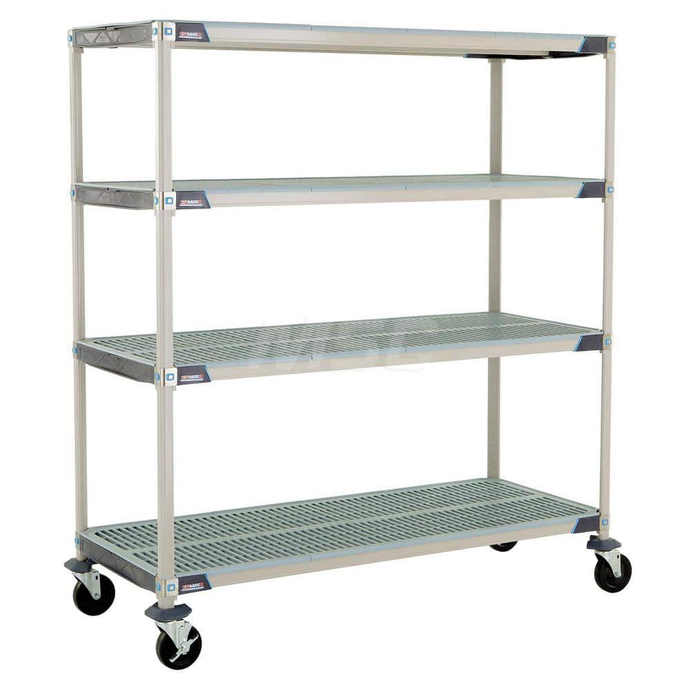 Metro - Carts; Type: Industrial Cart ; Load Capacity (Lb.): 600.000 ; Number of Shelves: 4 ; Width (Inch): 26-5/16 ; Length (Inch): 61-3/4 ; Height (Inch): 67-5/16 - Exact Tool & Supply