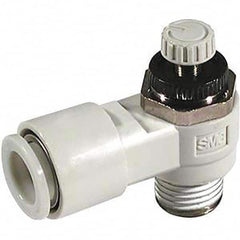 SMC PNEUMATICS - Speed & Flow Control Valves Valve Type: Flow Control Elbow Male Thread Size: 1/8 NPT - Exact Tool & Supply