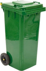 Vestil - 32 Gal Green Square Trash Can - Polyethylene, None Graphic, 38" High x 21-13/16" Long x 18-3/4" Wide, Lid Included - Exact Tool & Supply