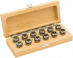 Parlec - 12 Piece, 2mm to 13mm Capacity, ER Collet Set - 0.0002" TIR, Increments of 0.0394", Series ER20 - Exact Tool & Supply