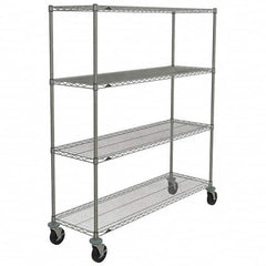 Metro - 600 Lb Capacity 4 Shelf Mobile Wire Shelving Unit - Add-On Unit - Exact Tool & Supply