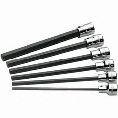 SK - 6 Piece 3/8" Drive Metric Hex Bit Socket Set - 4 to 10mm Hex - Exact Tool & Supply