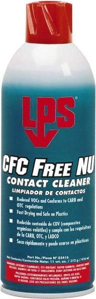 LPS - 11 Ounce Aerosol Contact Cleaner - 0°F Flash Point, Flammable, Food Grade, Plastic Safe - Exact Tool & Supply