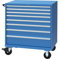 LISTA - 8 Drawer, 117 Compartment Bright Blue Steel Modular Storage Cabinet - Exact Tool & Supply