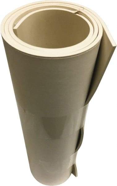 Value Collection - 1/4" Thick x 36" Wide x 10' Long White Buna-N Rubber Roll - Stock Length, Adhesive Back, 1,000 psi Tensile Strength, -30°F to 220°F - Exact Tool & Supply