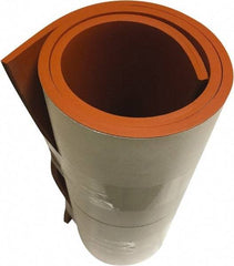 Value Collection - 1/8" Thick x 36" Wide x 10' Long Red Silicone Rubber Roll - Stock Length, Adhesive Back, 500 psi Tensile Strength, -60°F to 400°F - Exact Tool & Supply