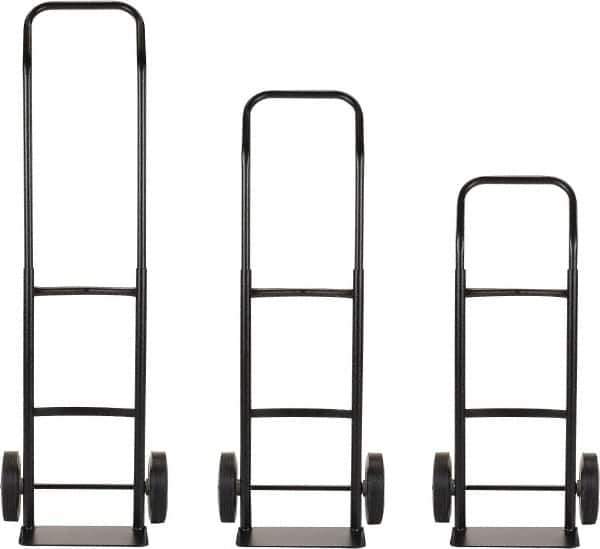 Harper Trucks - 600 Lb Capacity 40" OAH Convertible Hand Truck - 14 x 7" Base Plate, Continuous Handle, Steel, Solid Rubber Swivel Wheels - Exact Tool & Supply