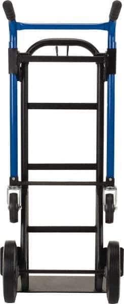 Harper Trucks - 900 Lb Capacity 48" OAH Quick Change Convertible Hand Truck - 18 x 9" Base Plate, Dual Handle, Steel, Solid Rubber Swivel Wheels - Exact Tool & Supply