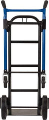 Harper Trucks - 900 Lb Capacity 48" OAH Quick Change Convertible Hand Truck - 18 x 9" Base Plate, Dual Handle, Steel, Solid Rubber Swivel Wheels - Exact Tool & Supply
