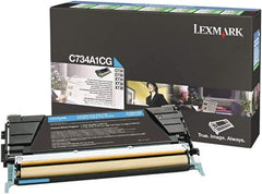 Lexmark - Cyan Toner Cartridge - Use with Lexmark C734, C736, X734, X738 - Exact Tool & Supply