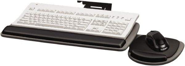 FELLOWES - Graphite & Black Underdesk Keyboard Tray - Use with Computer - Exact Tool & Supply