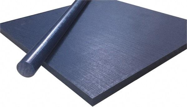 Made in USA - 1/2" Thick x 2' Wide x 4' Long, Polyethylene (UHMW) Sheet - Blue, Shore D-65 Hardness, Bearing Grade Grade, ±10% Tolerance - Exact Tool & Supply