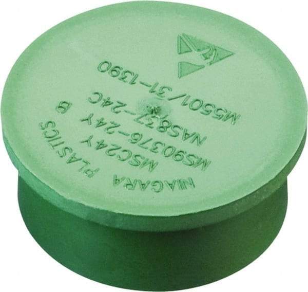 Caplugs - 1.088" ID, Round Head, Static Dissipative Plug - 5/8" Long, Low-Density Polyethylene, Black - Exact Tool & Supply