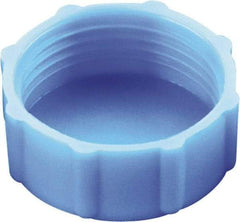 Caplugs - Round Head, Threaded Cap - 7/16" Long, High-Density Polyethylene, Blue - Exact Tool & Supply