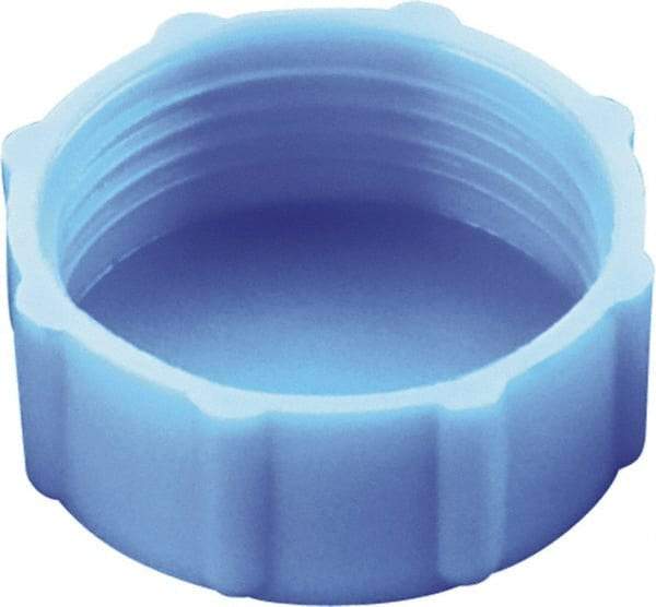 Caplugs - Round Head, Threaded Cap - 13/32" Long, High-Density Polyethylene, Blue - Exact Tool & Supply