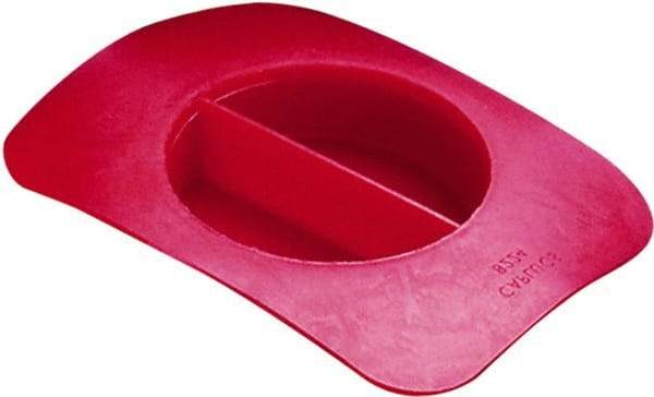 Caplugs - 1.29" ID, Round Head with Rectangular Flange Flange Plug - 1/2" Long, Low-Density Polyethylene, Red - Exact Tool & Supply