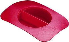Caplugs - 1.29" ID, Round Head with Rectangular Flange Flange Plug - 1/2" Long, Low-Density Polyethylene, Red - Exact Tool & Supply