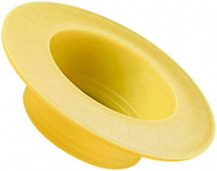 Caplugs - 1.243" ID, Round Head, Tapered Cap/Plug with Flange - 2.97" OD, 21/32" Long, Low-Density Polyethylene, Yellow - Exact Tool & Supply