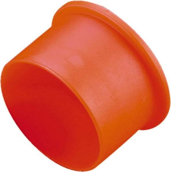 Caplugs - 0.493" ID, Round Head, Tapered Cap - 0.73" OD, 27/64" Long, Low-Density Polyethylene, Orange - Exact Tool & Supply