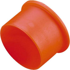 Caplugs - 0.493" ID, Round Head, Tapered Cap - 0.73" OD, 27/64" Long, Low-Density Polyethylene, Orange - Exact Tool & Supply