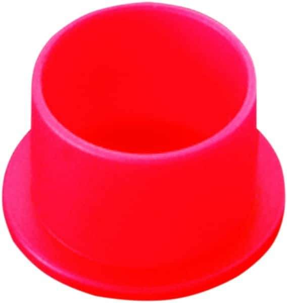 Caplugs - 0.833" ID, Push-On, Round Head Cap - 1.09" OD, 23/32" Long, Low-Density Polyethylene, Red - Exact Tool & Supply