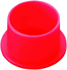 Caplugs - 0.533" ID, Push-On, Round Head Cap - 0.81" OD, 17/32" Long, Low-Density Polyethylene, Red - Exact Tool & Supply