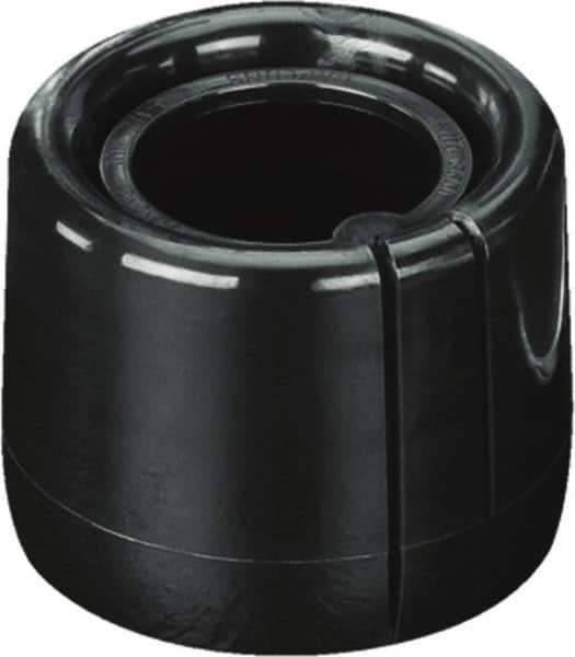 Caplugs - Round Head, Tear-Tab Tube Cap - Low-Density Polyethylene, Black - Exact Tool & Supply