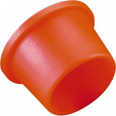 Caplugs - 0.974" ID, Round Head, Tapered Plug - 1.09" OD, 11/16" Long, Low-Density Polyethylene, Orange - Exact Tool & Supply