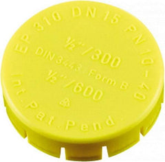 Caplugs - Push-On Flange Cap - 1-3/32" Long, Low-Density Polyethylene, Yellow - Exact Tool & Supply
