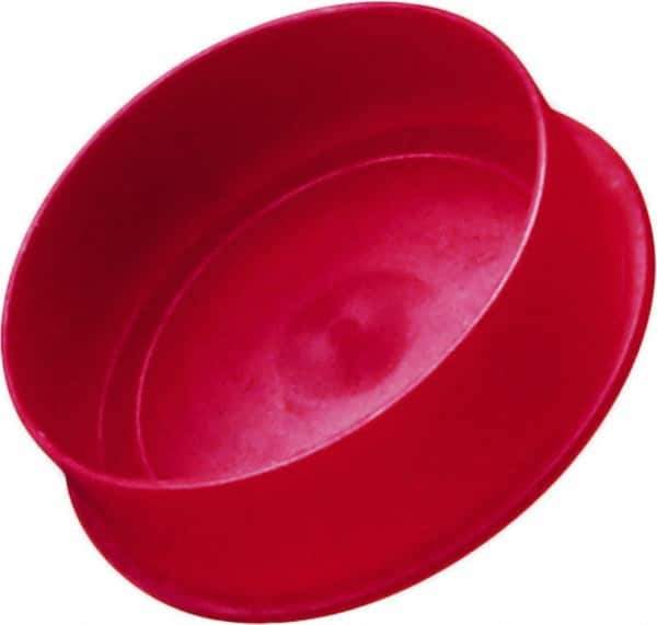 Caplugs - 2.215" ID, Round Head Cap - 2.43" OD, 19/32" Long, Low-Density Polyethylene, Red - Exact Tool & Supply