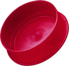 Caplugs - 2.215" ID, Round Head Cap - 2.43" OD, 19/32" Long, Low-Density Polyethylene, Red - Exact Tool & Supply