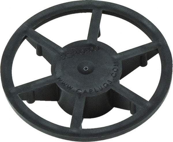 Caplugs - 1" ID, Pin Wheel Cap - 35/64" Long, Low-Density Polyethylene, Black - Exact Tool & Supply