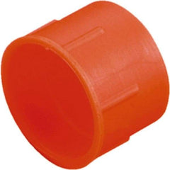 Caplugs - 1.515" ID, Serrated Round Head Tube Cap - 1.65" OD, 3/4" Long, Low-Density Polyethylene, Orange - Exact Tool & Supply
