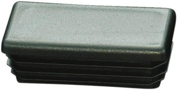 Caplugs - Rectangular Finishing Plug for 14 to 20 Gauge Panels, - 1/2" Deep, Low-Density Polyethylene, Black - Exact Tool & Supply