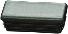 Caplugs - Rectangular Finishing Plug for 14 to 20 Gauge Panels, - 1/2" Deep, Low-Density Polyethylene, Black - Exact Tool & Supply