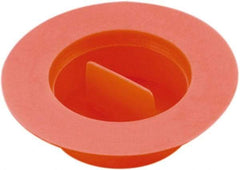 Caplugs - 1.602" ID, Pull-Tab, Tapered Plug with Flange - 3/4" Long, Low-Density Polyethylene, Orange - Exact Tool & Supply